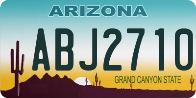 AZ license plate ABJ2710