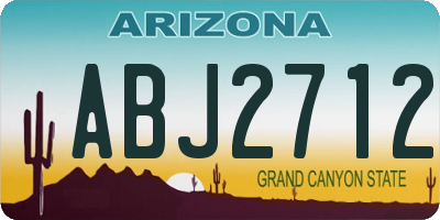 AZ license plate ABJ2712