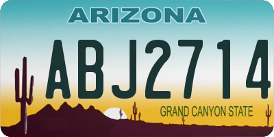 AZ license plate ABJ2714