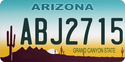 AZ license plate ABJ2715