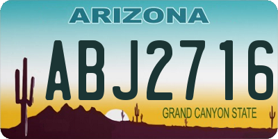 AZ license plate ABJ2716