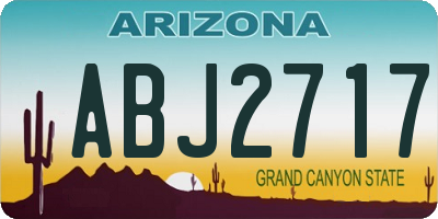 AZ license plate ABJ2717