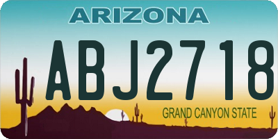 AZ license plate ABJ2718