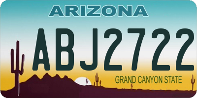 AZ license plate ABJ2722
