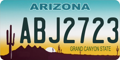 AZ license plate ABJ2723