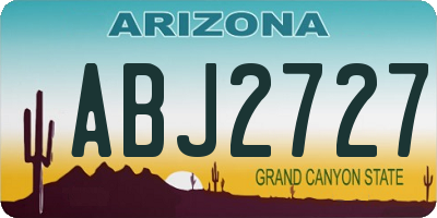 AZ license plate ABJ2727