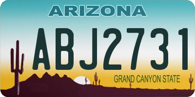 AZ license plate ABJ2731