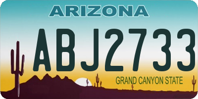 AZ license plate ABJ2733