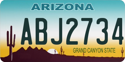 AZ license plate ABJ2734