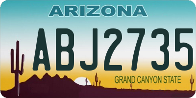 AZ license plate ABJ2735