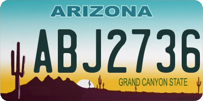 AZ license plate ABJ2736