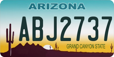 AZ license plate ABJ2737