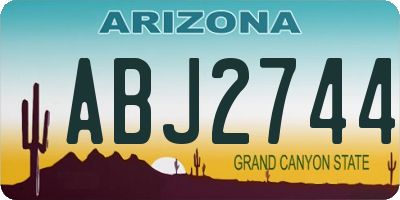 AZ license plate ABJ2744