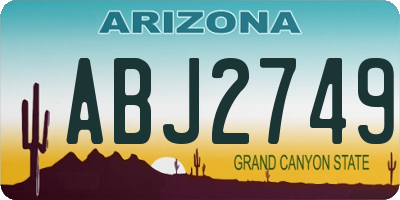 AZ license plate ABJ2749
