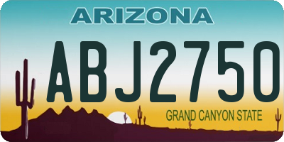 AZ license plate ABJ2750