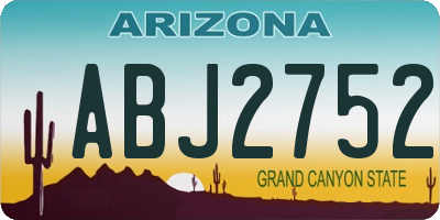 AZ license plate ABJ2752