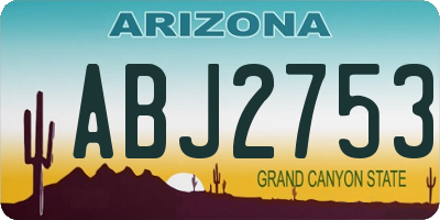 AZ license plate ABJ2753
