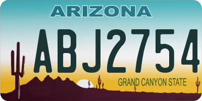 AZ license plate ABJ2754