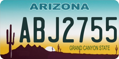 AZ license plate ABJ2755