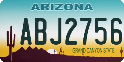 AZ license plate ABJ2756