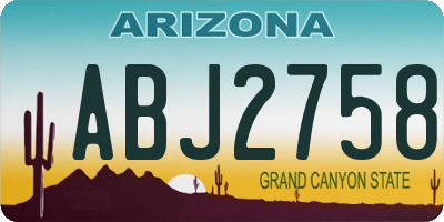 AZ license plate ABJ2758