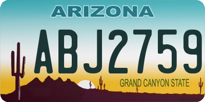 AZ license plate ABJ2759