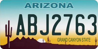 AZ license plate ABJ2763