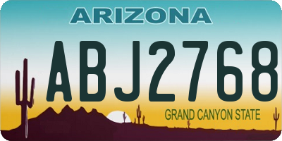 AZ license plate ABJ2768