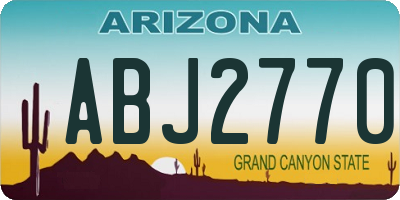 AZ license plate ABJ2770