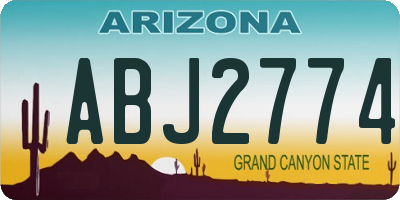 AZ license plate ABJ2774