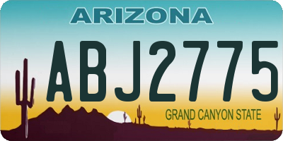 AZ license plate ABJ2775