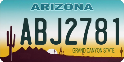 AZ license plate ABJ2781