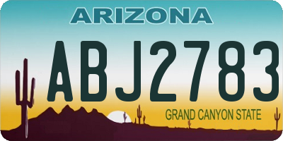AZ license plate ABJ2783