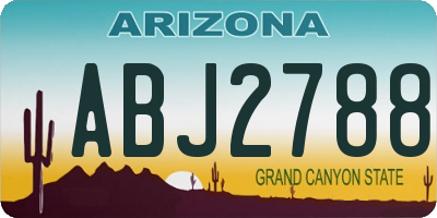 AZ license plate ABJ2788