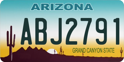 AZ license plate ABJ2791