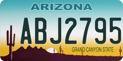 AZ license plate ABJ2795