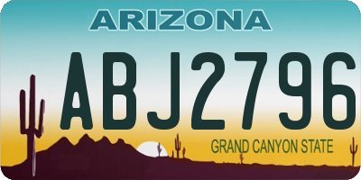 AZ license plate ABJ2796