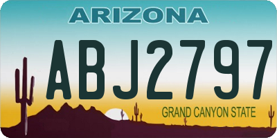 AZ license plate ABJ2797