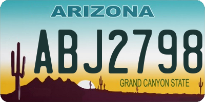 AZ license plate ABJ2798