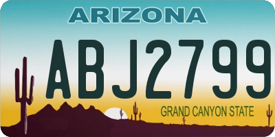 AZ license plate ABJ2799