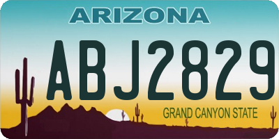 AZ license plate ABJ2829