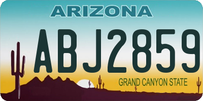 AZ license plate ABJ2859