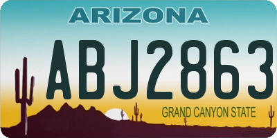 AZ license plate ABJ2863