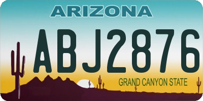 AZ license plate ABJ2876