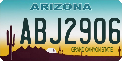 AZ license plate ABJ2906