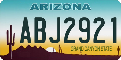 AZ license plate ABJ2921