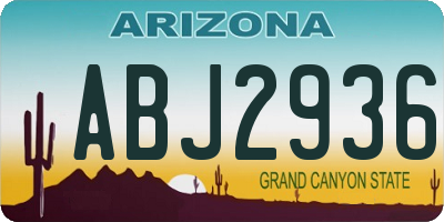 AZ license plate ABJ2936