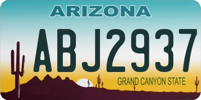 AZ license plate ABJ2937