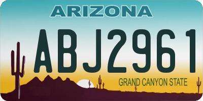 AZ license plate ABJ2961