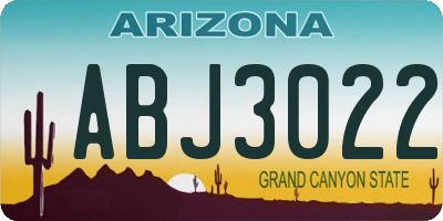 AZ license plate ABJ3022